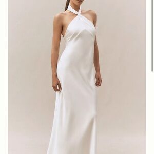 White Satin Maxi Dress